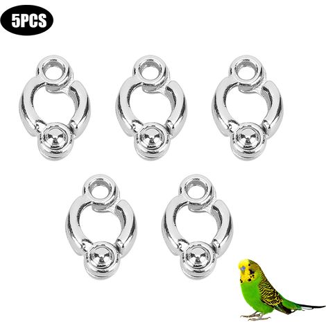 5 pièces en métal pour animaux de compagnie, activité d'oiseau, ouverture d'entraînement, anneau de pied, accessoires pour perroquets, fournitures de CageNo.5 (1/5)