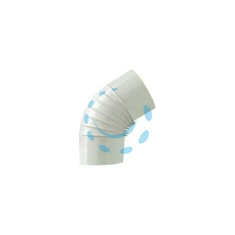 GOMITO 45° PORCELLANATO PER STUFE A LEGNA BIANCO LUCIDO - ø cm.14