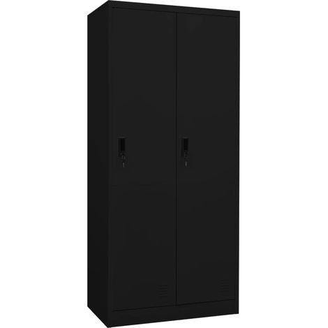Garde-robe Noir 80x50x180 cm Acier (1/5)