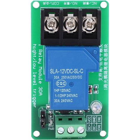 Module Relais 1 Canal avec Isolation par Optocoupleur, Déclenchement Haut et Bas Niveau, Commutateur 30A 12V (1/5)