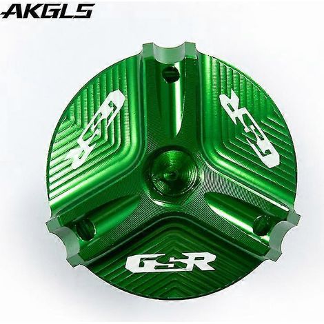 Bouchon de réservoir d'huile moteur et de carburant pour motos Suzuki GSR400, GSR600 et GSR750 (vert GSR). Accessoires inclus : vis de protection. (1/5)
