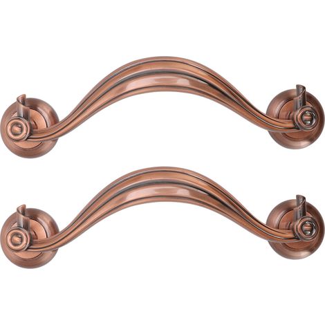 Antiker Türgriff im europäischen Stil, großer Retro-Druckgriff aus Zinklegierung für Schränke und Schubladen, 9815, Rot-Antikbronze, 305 mm (1/5)