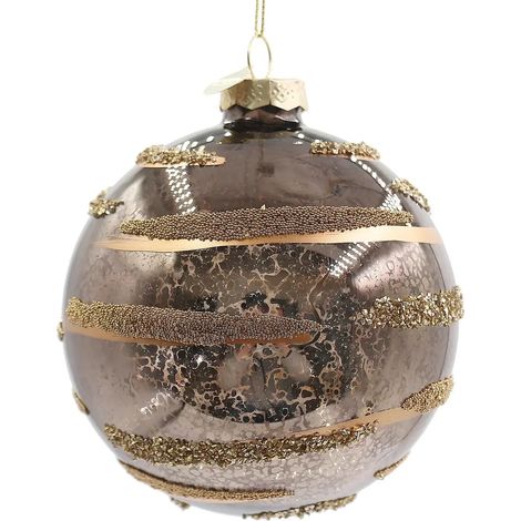 Sfera Vetro Bizzotto Streaks Marrone Ø 10 cm