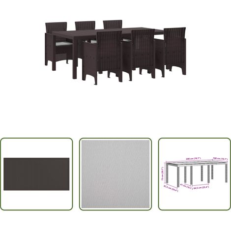 Garten Tisch - Garten Essgruppe 7 pcs Braun Polypropylen (1/5)