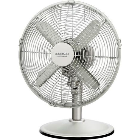 Cecotec Ventilador de Sobremesa EnergySilence 570 SteelDesk. 4 Aspas Oscilante 3 Velocidades Motor de Cobre Acabado Met‡Lico 45W (1/5)