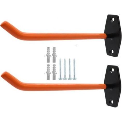 Lot de 2 supports de pneu à encre pour support de rangement mural 26 cm Grands crochets de garage pour organiser garages, roues de pneus, échelle (1/5)