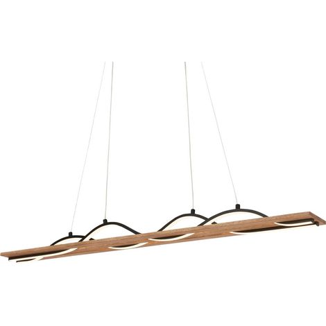 LED Pendelleuchte Wellenförmige Hängelampe Esszimmer Küche Warmweiß Holz