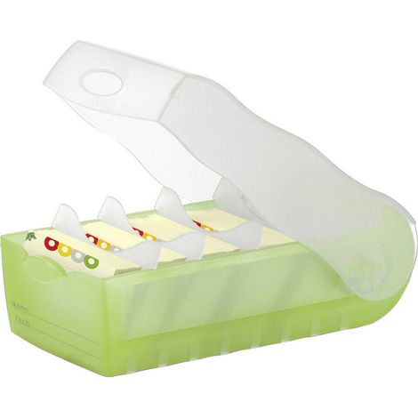 HAN CROCO 997-603 Scatola schedario Verde, Translucido Numero max. di schede: 900 Schede DIN A7 orizzontale incl. 100 c (1/4)