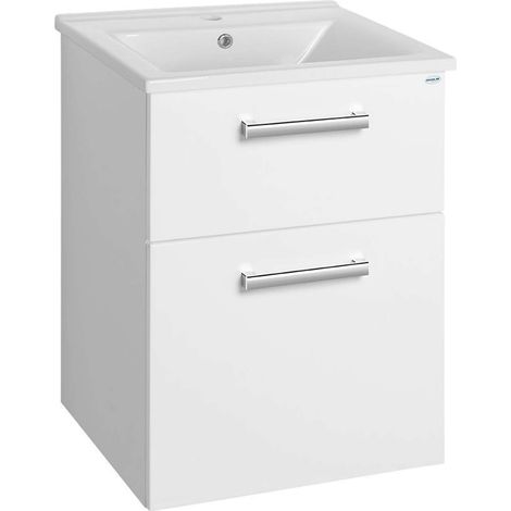 Aqualine Vega - Mueble de lavabo 52x73x44 cm, 2x cajón, blanco VG053 (1/5)