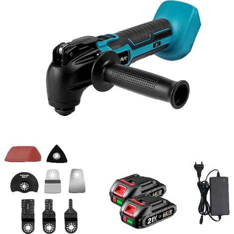 Outil oscillant, 6 niveaux de vibration, 22 accessoires inclus, 2x1.5AH -Batterie (1/2)