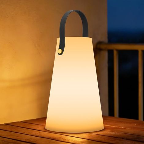 Lampe d'extérieur LED avec télécommande - Lampe de table portable pour l'extérieur - Avec 8 couleurs - Rechargeable par USB - Batterie étanche - Pour jardin, extérieur, chambre à coucher, bar (1/5)
