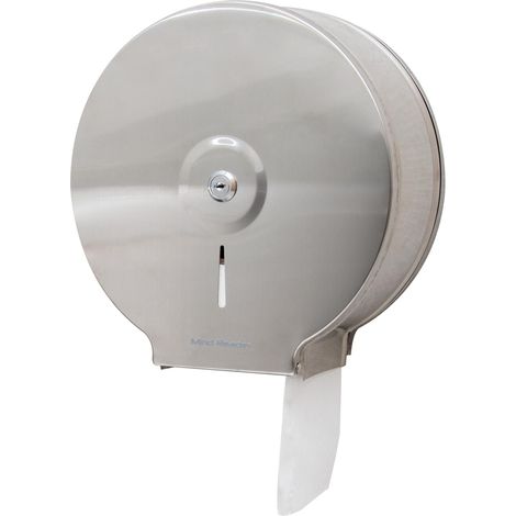 Distributeur de Papier Toilette, Support Mural, Serrure avec clé, Toilettes, Acier Inoxydable, 25,4 x 26,4 x 11,4 cm, argenté (1/5)