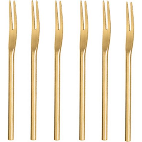 Fourchettes à desserts et fruits en acier inoxydable 13 cm (5,12 pouces), fourchettes à cocktail et à apéritif en acier inoxydable, lot de 6 (1/5)