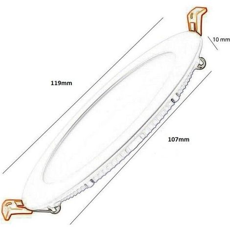 Downlight LED Rond 8W contour blanc éclairage blanc froid (1/3)