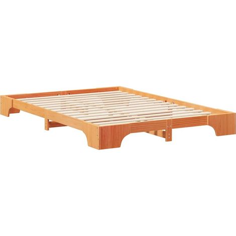 Lit double,Lit adulte,Cadre de lit surélevé avec stockage Marron 140 x 210 cm bois CFW5179410 (1/5)
