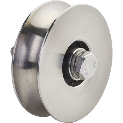 SOTECH Schiebetürbeschlag Rollen oder Laufschiene, Torrolle, Ø80 (R10), inkl. Montageset, Edelstahl SS304