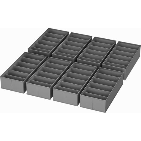 Schubladen Organizer Kleidung Baby - 8er Set Ordnungssystem Kleiderschrank Stoff Unterwäsche Aufbewahrung Drawer Organizer, 30 x 15 x 9 cm für Baby Wickelkommode, Socken, Dunkelgrau (1/5)