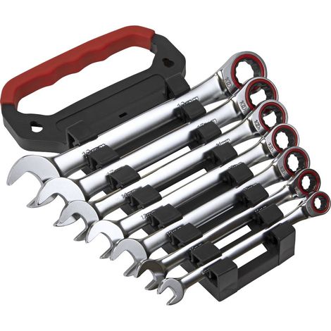Sealey Ratchet Combination Spanner Set 7pc Metric Platinum Series AK63941