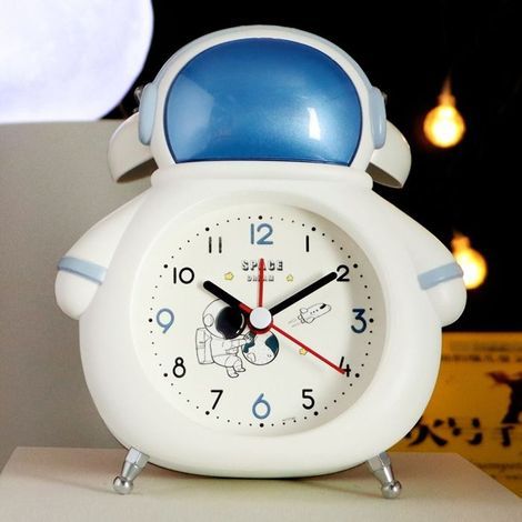 Creative Children's Alarm Clock, Cartoon Astronaut Alarm Clock with Night Light, Student Boy Alarm Clock, Desk Decoration (1/2)