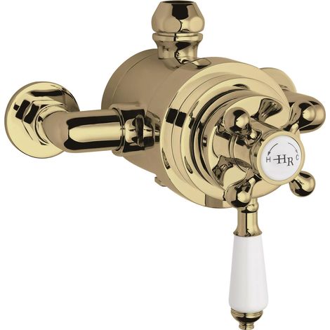 Hudson Reed Topaz Exposed Shower Valve Dual Handle - Brushed Brass