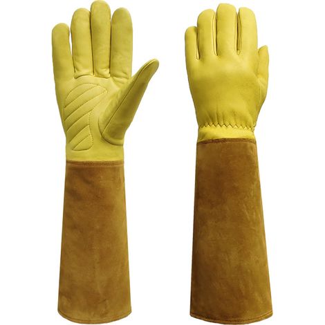 Gants de travail en cuir unisexes. Adaptés au jardinage,à la construction, à l'agriculture, aux travaux de ranch et plus encore. Taille M.4211.5CM (1/3)