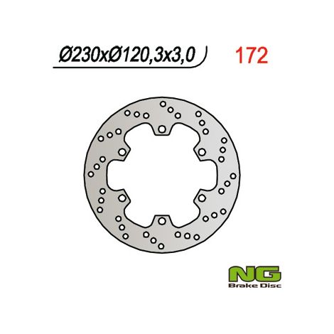 Disco de freno delantero Kawasaki KMX 125 NG 230 mm 6 orificios (86-03)