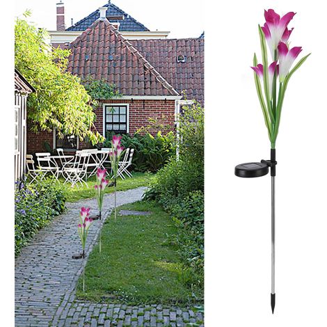 Lilienförmige LED-Solar-Bodenleuchte für Rasenflächen, Villen, Innenhöfe, Parks, Plätze, Gartendekoration, Landschaftsbeleuchtung, Wegebeleuchtung, lila Farbe (1/5)