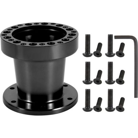 Kit d'adaptateur de moyeu de volant universel en aluminium pour voiture, 3 pouces (noir) (1/5)