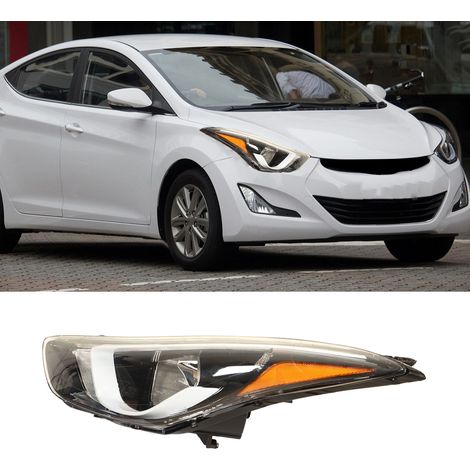 Phares de voiture (sans ampoules) pour Hyundai Elantra Passenger 2014-2016, côté gauche (surdimensionné/surpoids). (1/5)