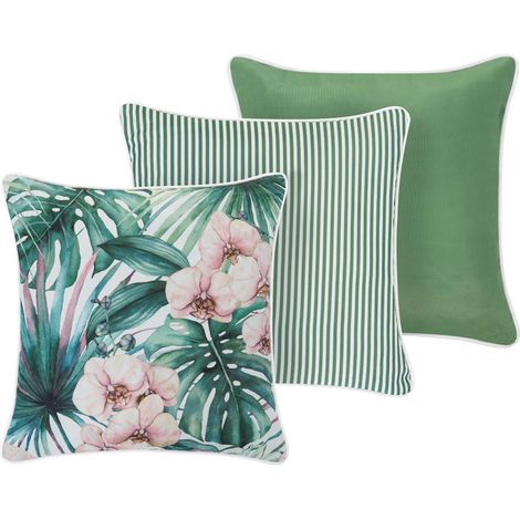 Conjunto de 3 cojines decorativos para exterior accesorios de jardín verde Catapla (1/5)