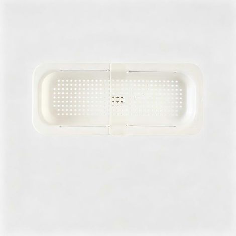 1 pièceblanc1 passoire extensible et réglable pour évier, plateau d'égouttage multicolore pour fruits et légumes de cuisine, organisateur de comptoir (1/5)