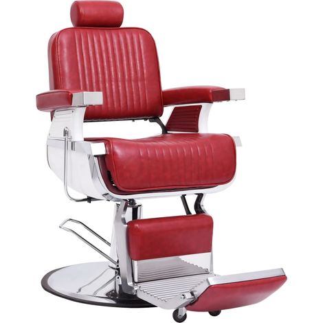 vidaXL Silla de peluquería de cuero sintético rojo 68x69x116 cm (1/5)