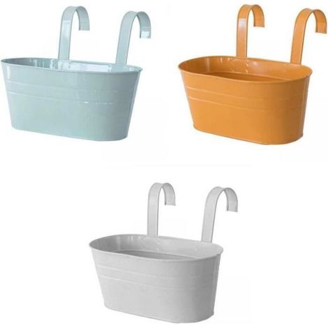 Pots de Fleurs Suspendus - Décoration - Métal - 3 pièces - Couleurs variées - 22,5x21 cm (1/4)