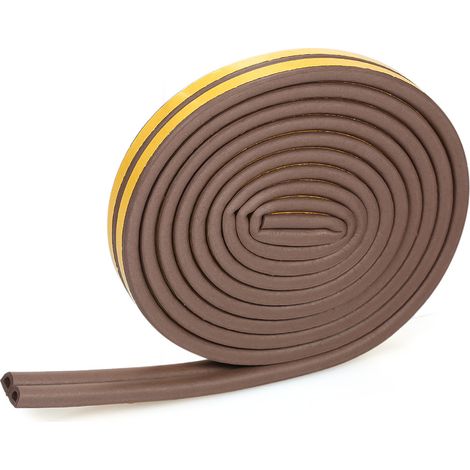 Selbstklebendes Dichtungsband Typ D, 5 m, EPDM, für Innenfenster und -türen, Schalldämmung, Fugenabdichtung, weiß (1/5)