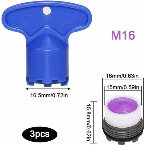 6pcs, Mousseur M18.5,Embout Cuisine Salle de Bain, Aerateur de Robinet d'evier Plastique pour Économiseur l'eau avec 2 Clé, Bleu