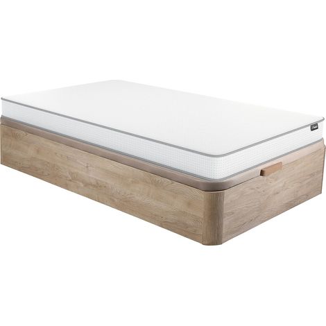 Ensemble 90 x 190 cm sommier coffre naturel clair + matelas mousse ép.12cm - ASTYANAX II de YSMÉE
