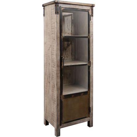Vitrine Mango 60x40x180 braun lackiert HEAVY INDUSTRY 242 (1/3)