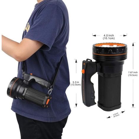 Projecteur LED rechargeable super lumineux, torche portable 9000mAh, projecteur extérieur étanche IPX5 (1/5)