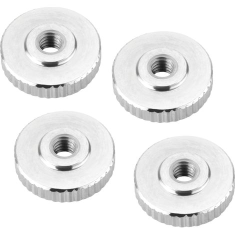 SOTECH Rändelmutter Edelstahl V2A (SS304) metrische Griffmutter mit gerändelten Seitenflächen - 4er Set M3 flache Form DIN 467