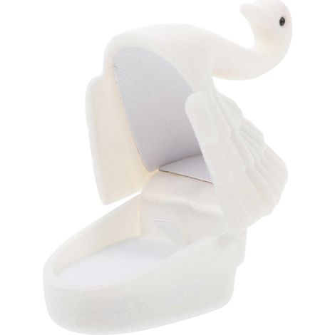 Boîte à boucles d'oreilles, porte-bijoux en forme de cygne, cadeau idéal pour anniversaires, Saint-Valentin, 6,6 x 5,1 x 7,1 cm (1 pièce) (1/5)
