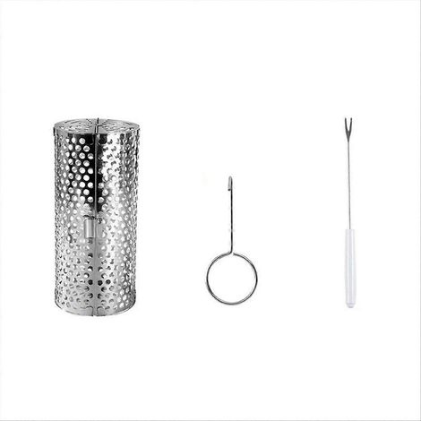 Panier à griller roulant ouvert pour barbecue, petit panier à griller tubulaire en filet pour barbecue (1/5)