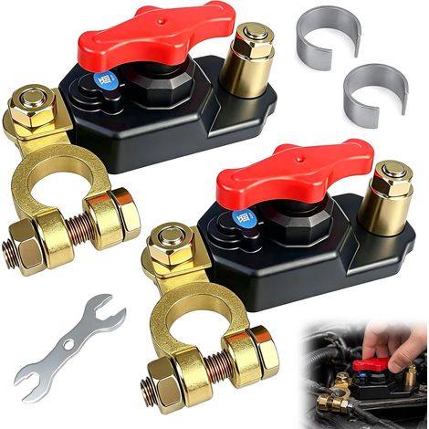 Lot De 2 Interrupteur De Coupure De Batterie De Voiture, Interrupteur Principal De Batterie De Voiture, Interrupteurs De Batterie, Interrupteur De Batterie, Pour Voiture, Camion (1/5)