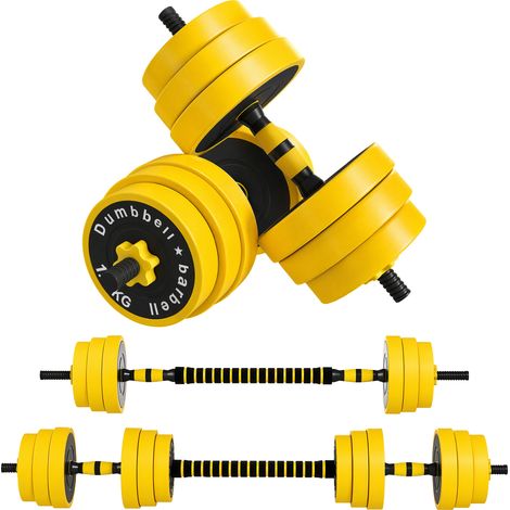 HOMCOM Bilanciere e Manubrio 20 kg, Componibile e 2 in 1, per Casa/Palestra (1/5)
