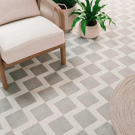 Carrelage grès cérame POTTERY (2 formats, 3 couleurs et décor patchwork) - 15x15 cm Gris - Naturel - boîte de 0.48 m2 - Gioia Materia (1/5)