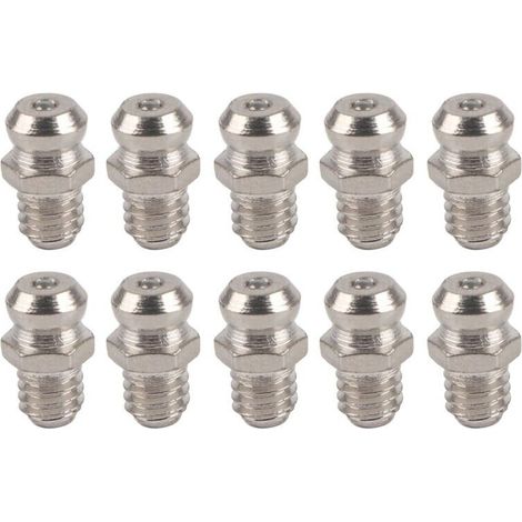Étreinte de Graisse en métal, Raccord de Buse, Pistolet de Graisse, Accessoire de Lubrification 02, 10 Pièces (M6 droit) (1/5)