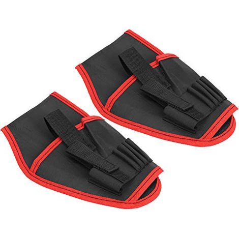 Poche de Ceinture de Forage électrique 2 pièces Support de perceuse électrique Portable Oxford Sac de Rangement Poche Porte-Outil(Bord Rouge) (1/5)