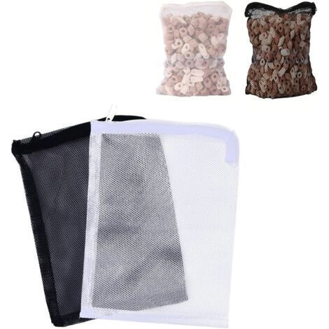 10pcs Aquarium Filter, Polyester Net with Cord, for Aquarium and Swimming Pool, 14 x 20CM (White and Black)