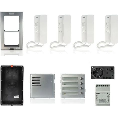 CITOFONO URMET 4 FAMIGLIE KIT COMPLETO CON CORNETTA 1150 QUADRIFAMILIARE