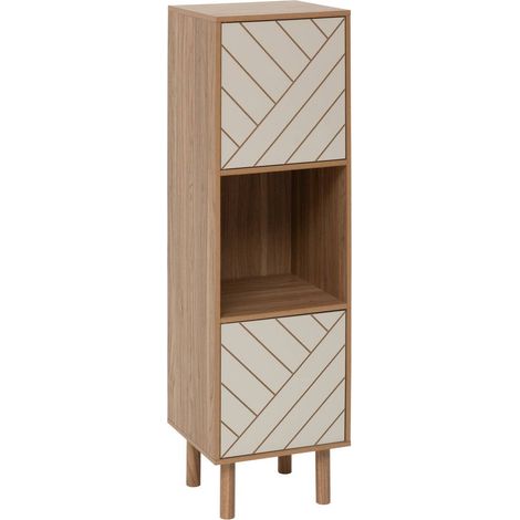 Scaffale a 3 ante mix n match in legno e fantasia a righe - 5five