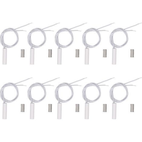 Kabelgebundener Einbau-Sicherheitssensor für Türen und Fenster, integrierter Reed-Kontakt, 100 V DC, für Alarmanlagen, 10er-Set (1/5)